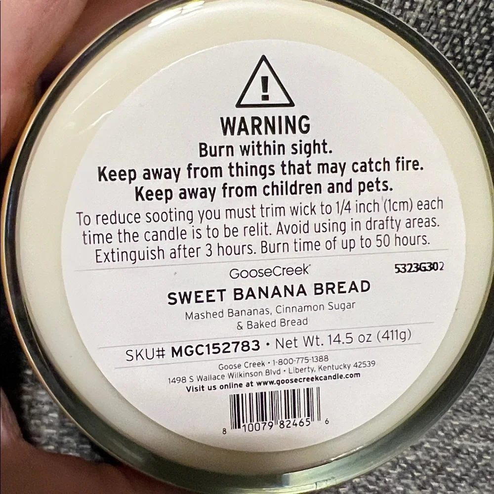 NWT Goose Creek Sweet Banana Bread 3-Wick Candle